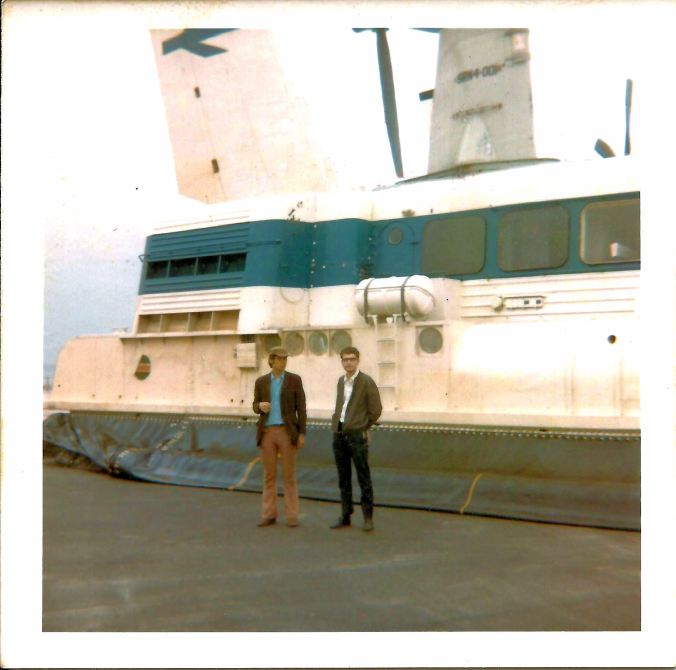 Hovercraft Boulogne. Me with Keith. 12th July 1969.