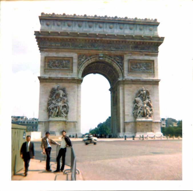 With Keith and Pete at L'Arc de Triomphe. 13th July 1969.