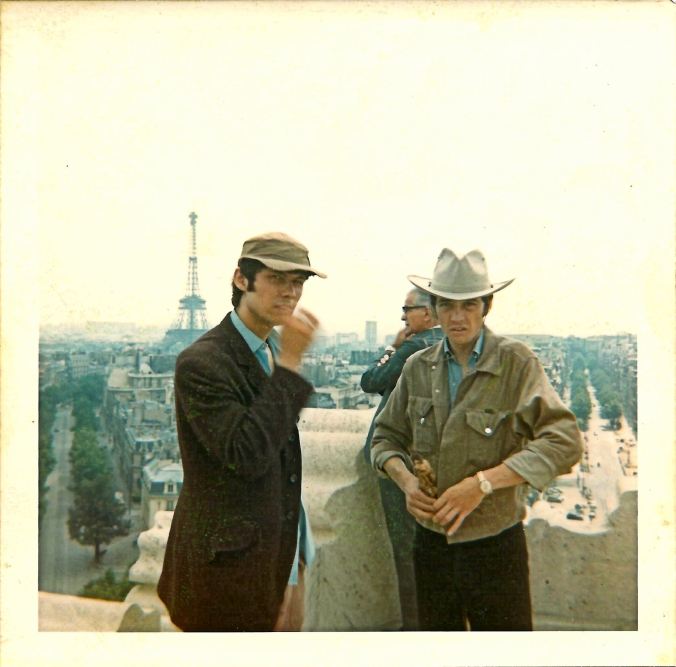 On L'Arc de Triomphe with Pete. 13th July 1969.