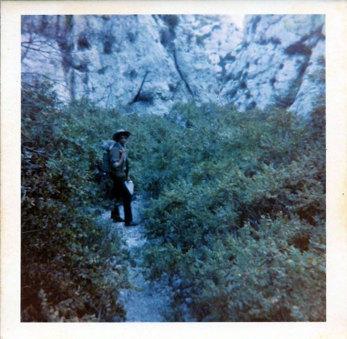 Pete in the hills of Marseille in shadow. 19th July 1969.