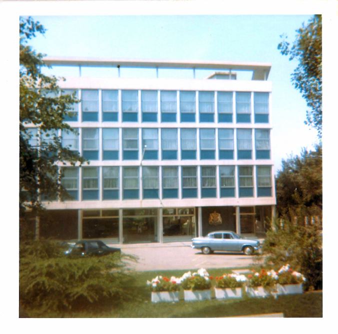 The British Embassy in Bern 24th July 1969. (Thunstrasse 50, 3005 Berne, Switzerland.) 24th July 1969.