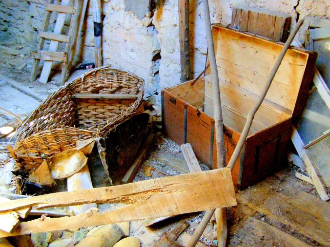 Open And Empty In The Roof Space, Pandora’s Box? A photo I took after climbing into the roof space of the derelict and abandoned 13th century mansion just 100m from Petriti beach, Corfu, once owned by Lady Palatianou-Adams, wife of the British High Commissioner and Governor of Corfu, Lord Frederick Adams. https://witness.theguardian.com/assignment/55390806e4b07116b5ee4161/1490745