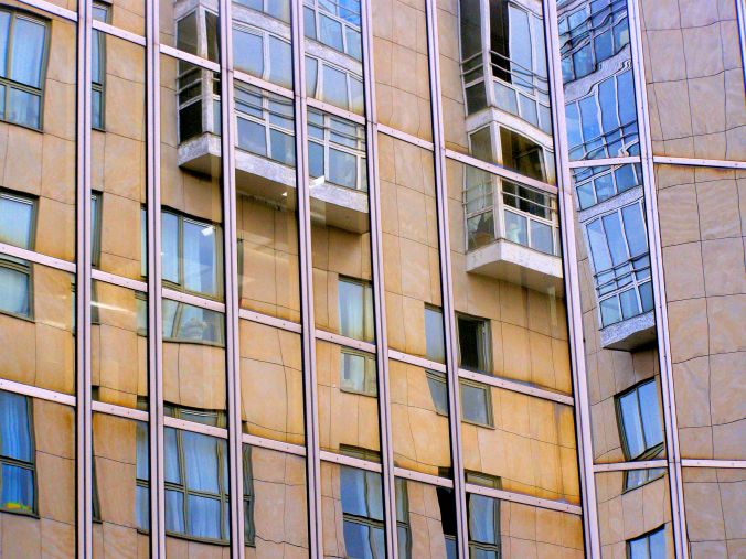 The Illusion. Balconies trapped behind reflective glass or trapped opposite it? Or both, in Rue Rambuteau, 75004 Paris. https://witness.theguardian.com/assignment/552e3c5be4b0dfcbad6c3d9f/1477758