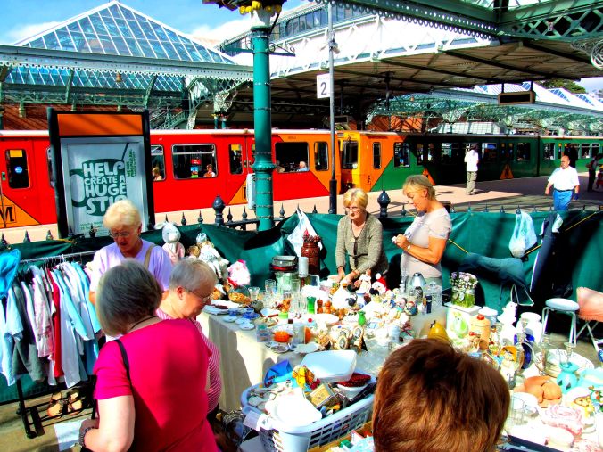 Tynemouth Station. The fascinating art, crafts and bric-a-brac weekend market in the station building at Tynemouth Station in North Tyneside. https://witness.theguardian.com/assignment/54f71d23e4b041160571f72b/1513312