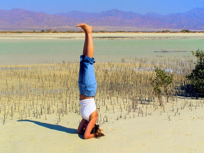 Mangrove Swamp, Sinai Peninsula. Salamba Sirsasana Pose with earth, water, air and space. The fire remains within. https://witness.theguardian.com/assignment/55846d48e4b0629b0a62a4ef/1584957